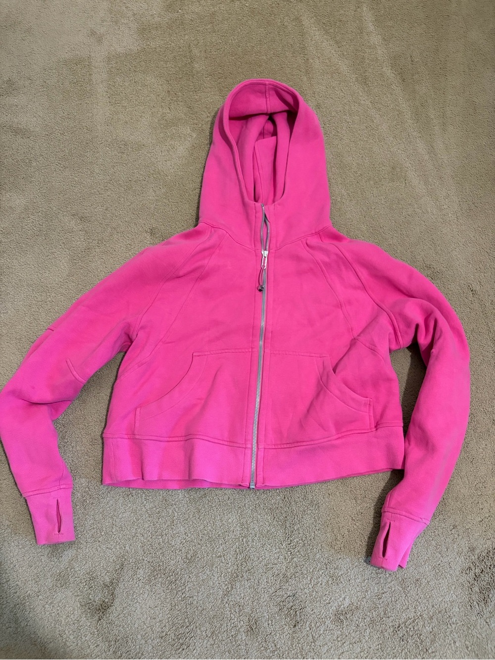 Lululemon Sonic Pink Cropped Zip-up Hooded Scuba - Picture 2 of 3